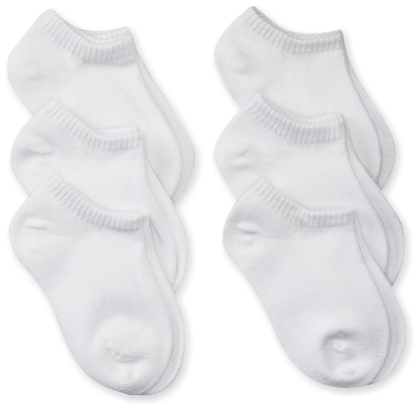 Jefferies Socks Baby Girls' Seamless Capri Liner Socks 6 Pair Pack, White, Toddler