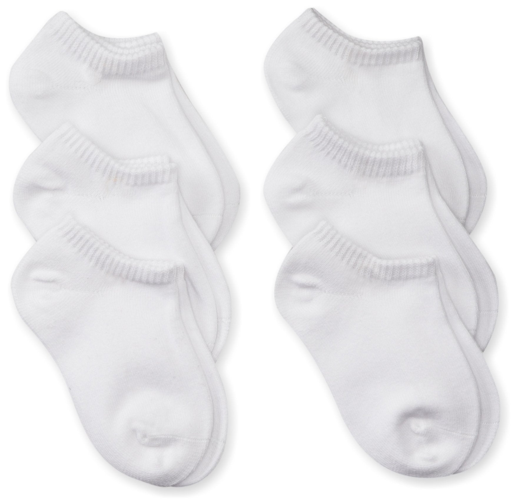 Jefferies Socks Baby Girls' Seamless Capri Liner Socks 6 Pair Pack, White, Toddler