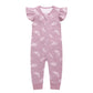 Owlivia Baby Boy Romper, Unisex Short-Sleeve Summer Outfit, 100% Organic Cotton Boy One-Piece Jumpsuit(3-6 Months, Ruffle Feathe