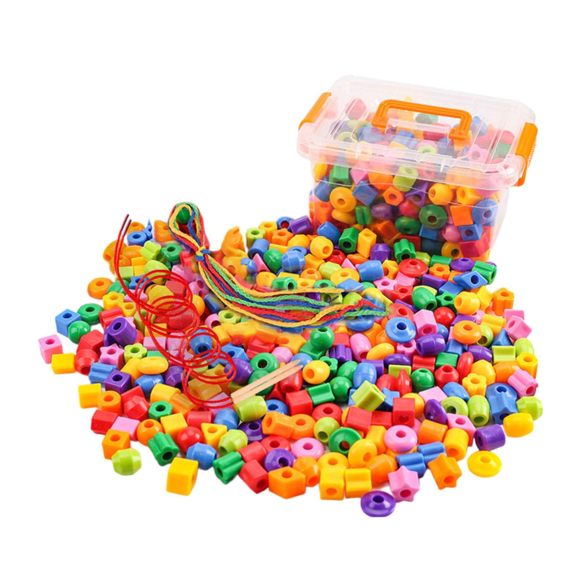 ATORSE Lacing Beads Multicolor Preschool Toys Threading Toy for Ages 3 4 5 Year Old 80 Beads|Baby | Toys for Baby | Developmenta