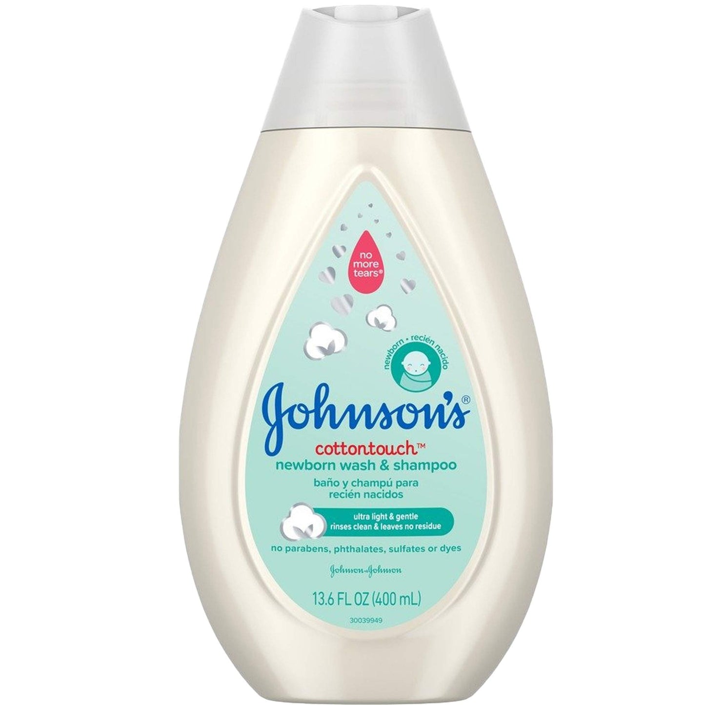 Johnsons Baby Cotton Touch Newborn Wash & Shampoo 13.6 Ounce (400Ml) (3 Pack)