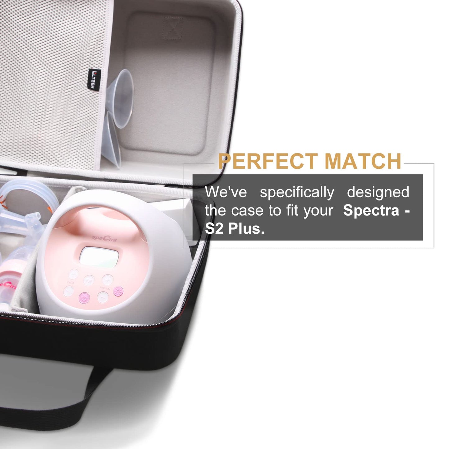 Ltgem Travel Case For Spectra Baby Usa S1 Plus / S2 Plus Premier Electric Breast Pump (Black+Blue)