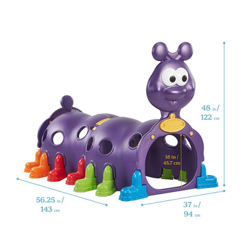 Ecr4Kids Elr-12511 Indoor/Outdoor Peek-A-Boo Caterpillar Climbing Play Structure For Kids, Purple