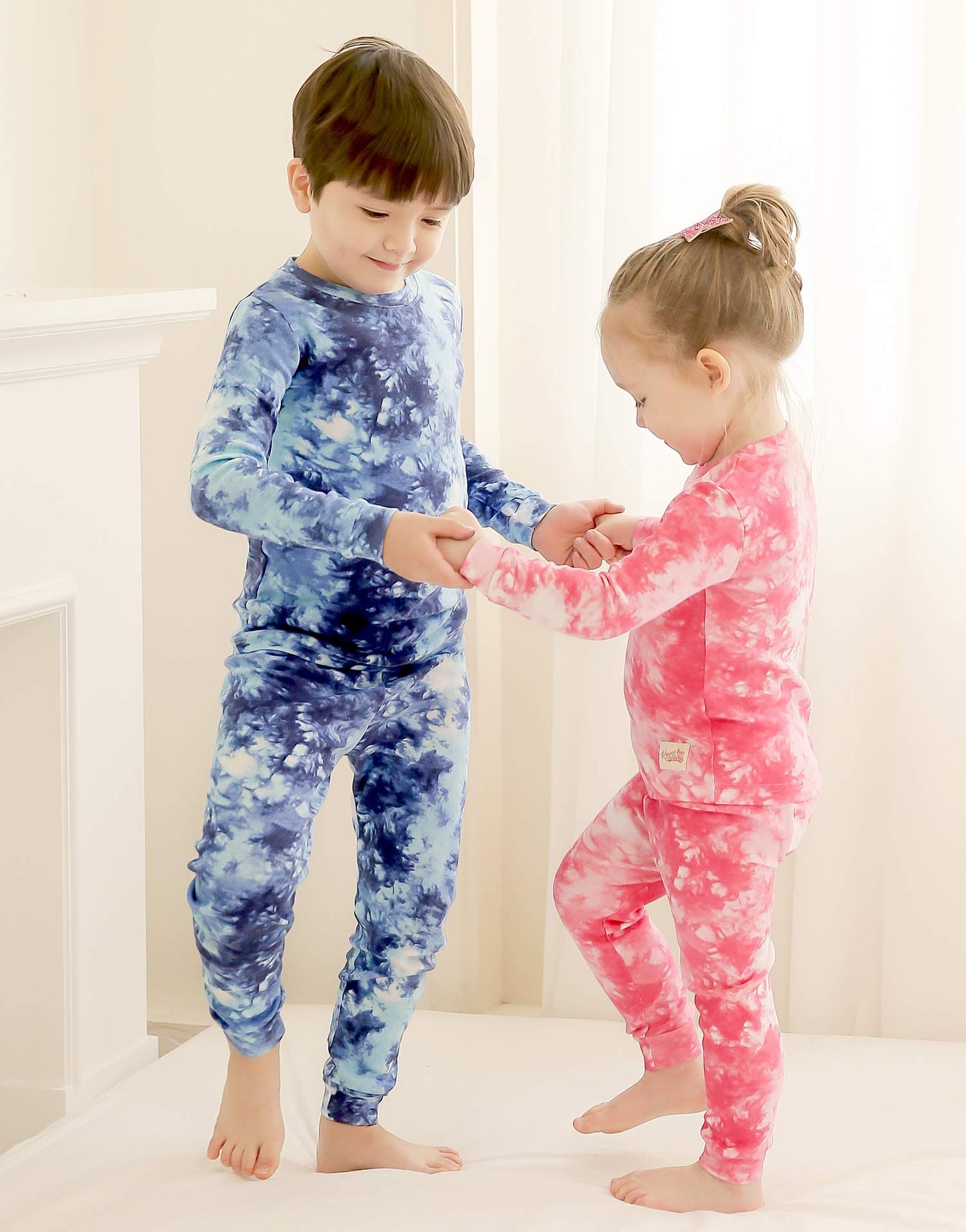 Vaenait Baby Kids Boys Girls Sleepwear Pajamas 2Pcs Set Tiedye-Coral-243 2Xl