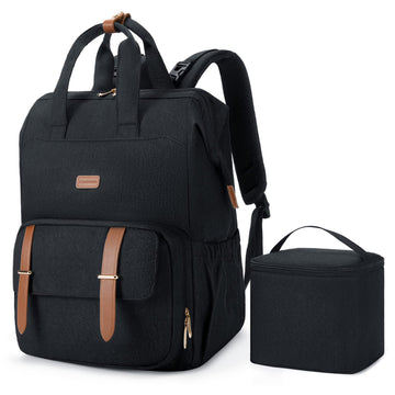 Mommore Breast Pump Backpack For Spectra S1,S2 Medela Diaper Bag Backpack For Working Moms With 15.6 Inch Laptop Sleeve, Black