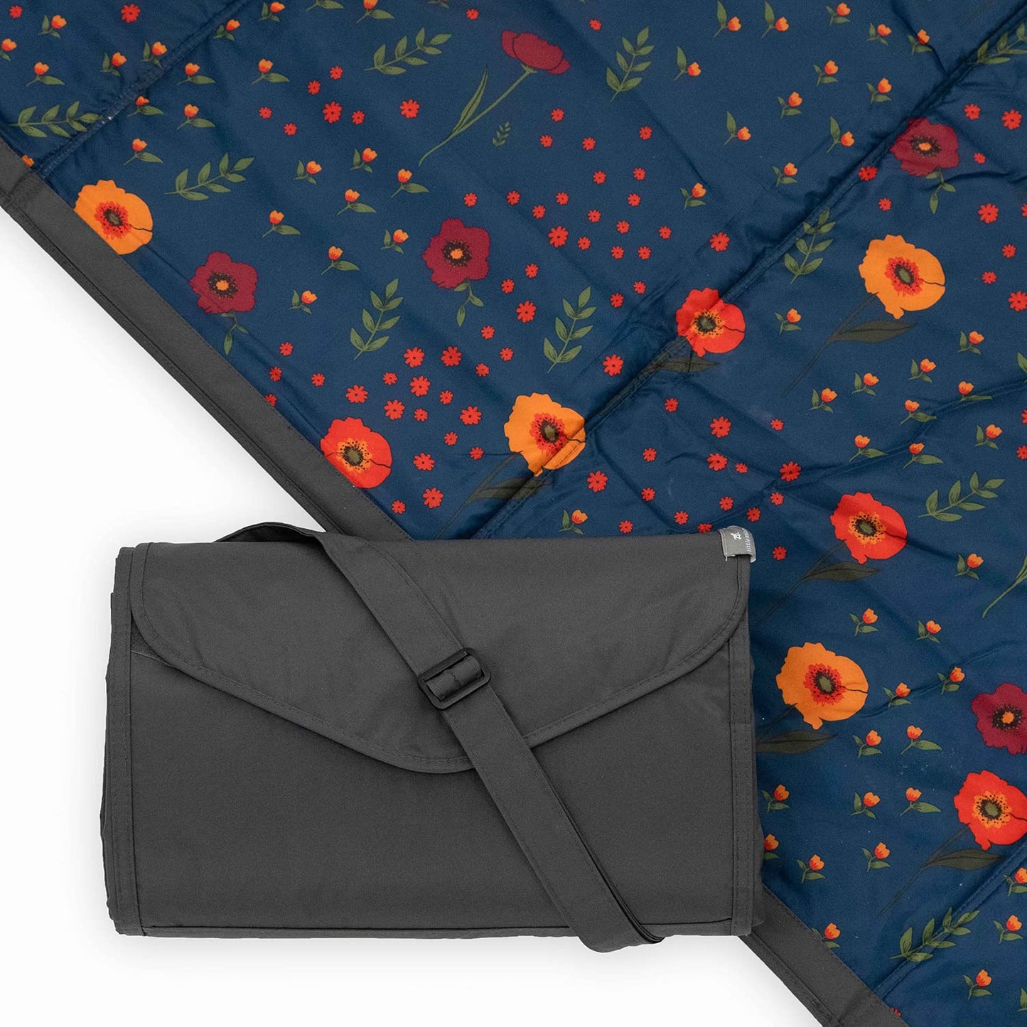 Little Unicorn - Midnight Poppy Outdoor Blanket  100% Polyester  Water Resistant  Simple Clean  Wipeable Material  Easy To Carry