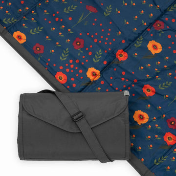 Little Unicorn - Midnight Poppy Outdoor Blanket  100% Polyester  Water Resistant  Simple Clean  Wipeable Material  Easy To Carry