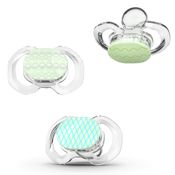 Smilo Baby Pacifier With Orthodontic Design For Healthy Dental Development - Stage 3 For Babies 9+ Months - Pack Of 3X 100% Sili