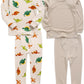 Vaenait Kids Long Sleeve Sleepwear Pajamas 2Pcs Set Modal Jurassic+Beige Xs