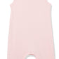 Honestbaby 2-Piece Organic Cotton Rib Romper W/Headband, Jungle Leaves Pink, 3-6 Months