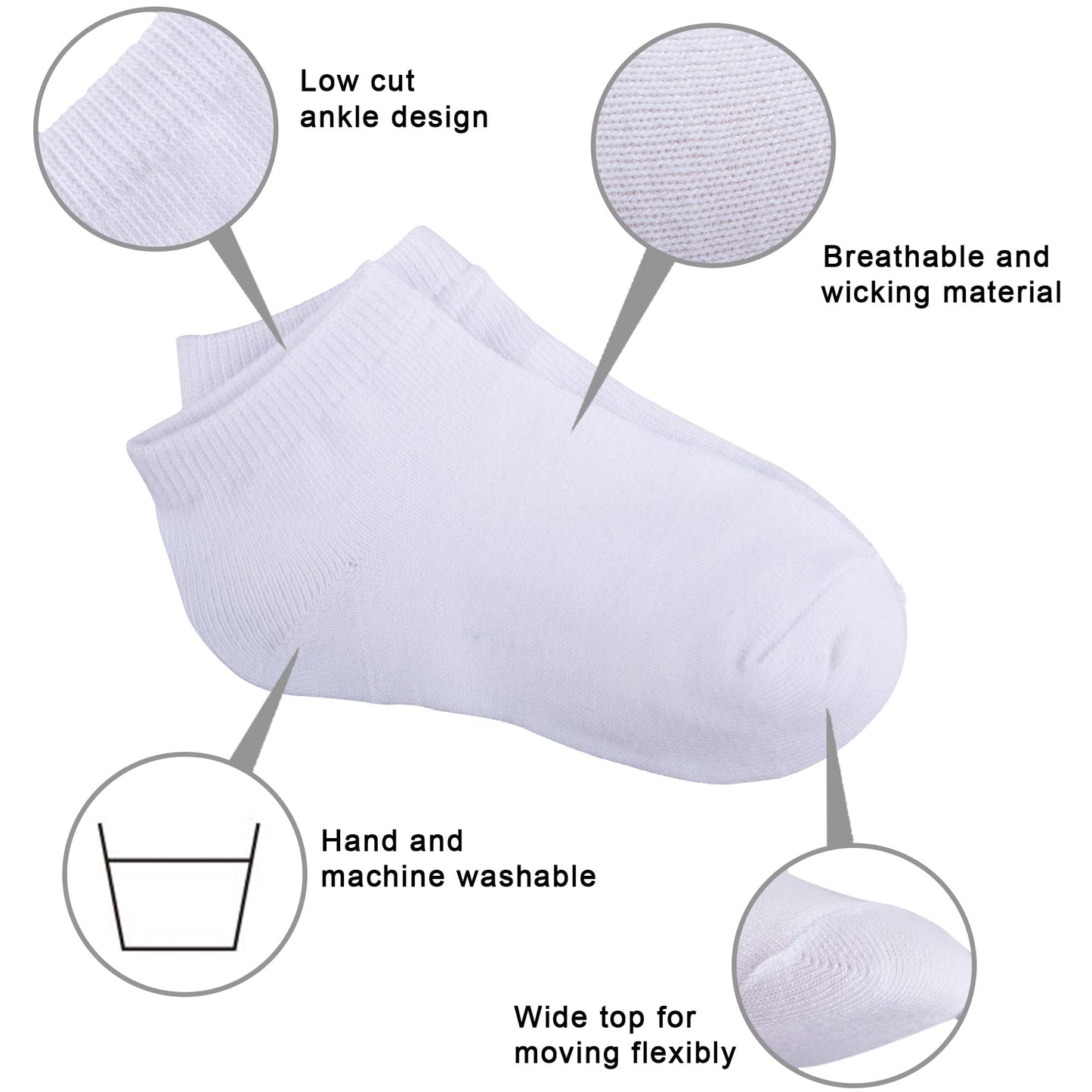 Duufin 25 Pairs Toddler Ankle Socks Low Cut Kids Half Cushion Toddler Socks White Low Rise Ankle Socks For Toddler Boys And Girl