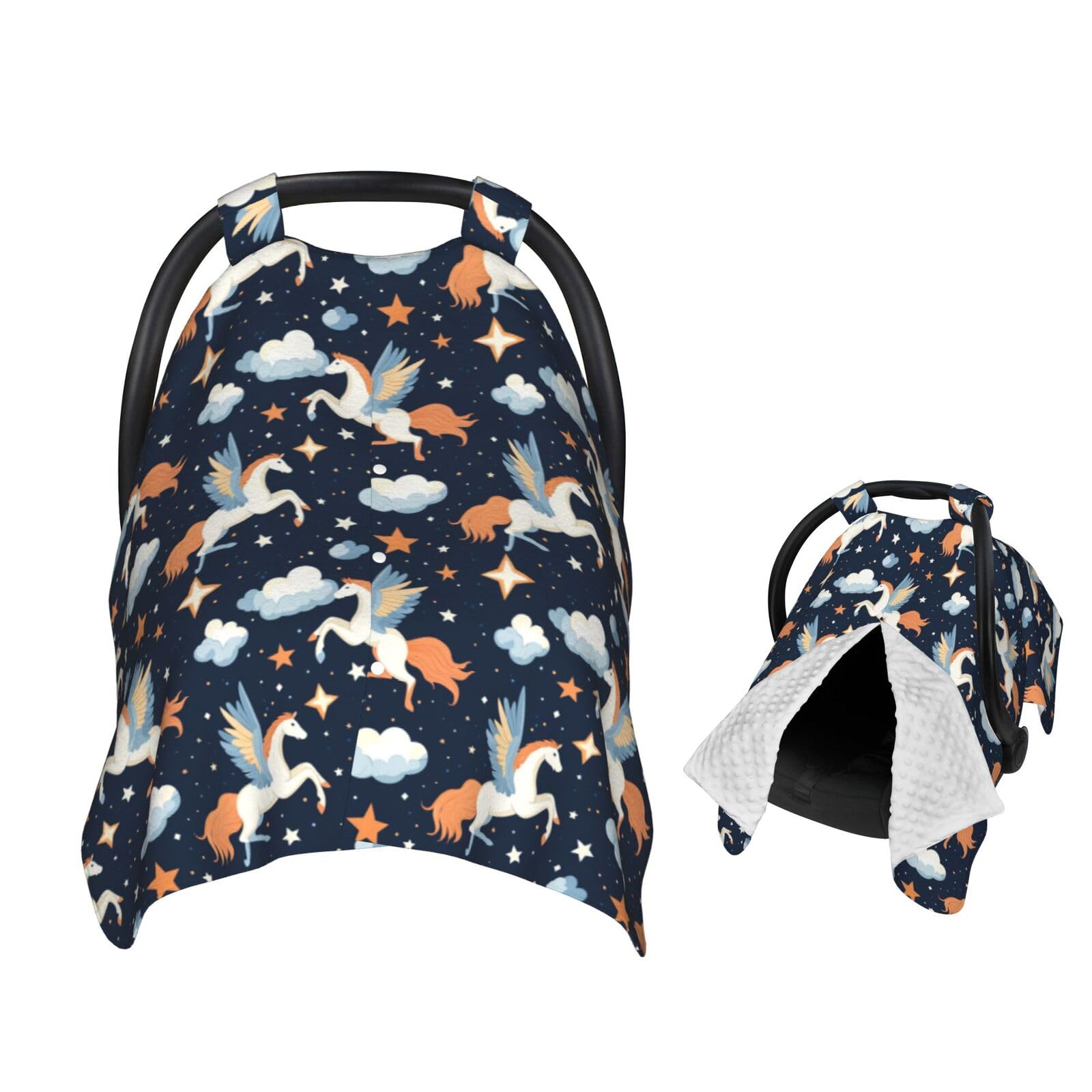 Muishi Flying Horses Baby Car Seat Canopy Nursing Cover for Newborn Car Seat Breastfeeding Covers Blanket Newborn Shower Gift