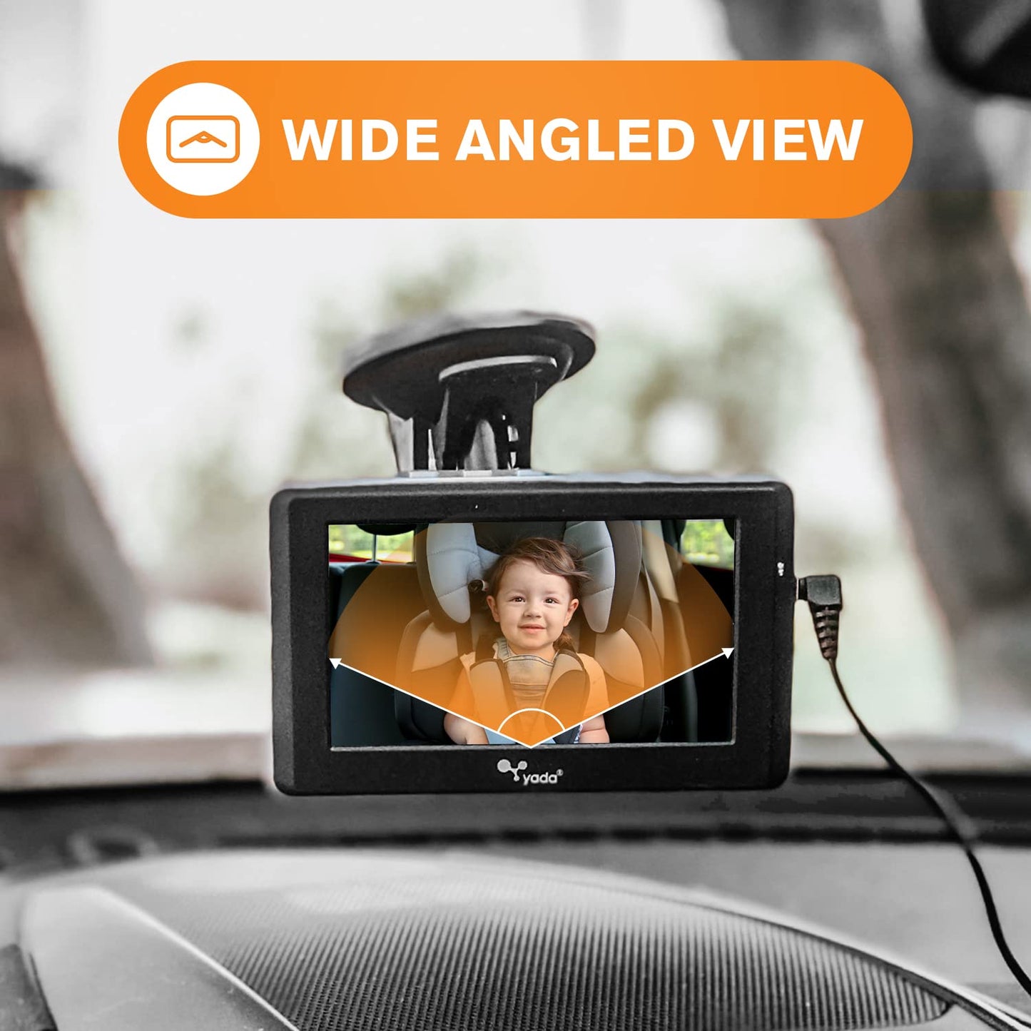 Yada | Car Portable Baby Monitor With Night Vision Cam, Wireless Transmission, Universally Compatible, 4.3    Digital Display, M