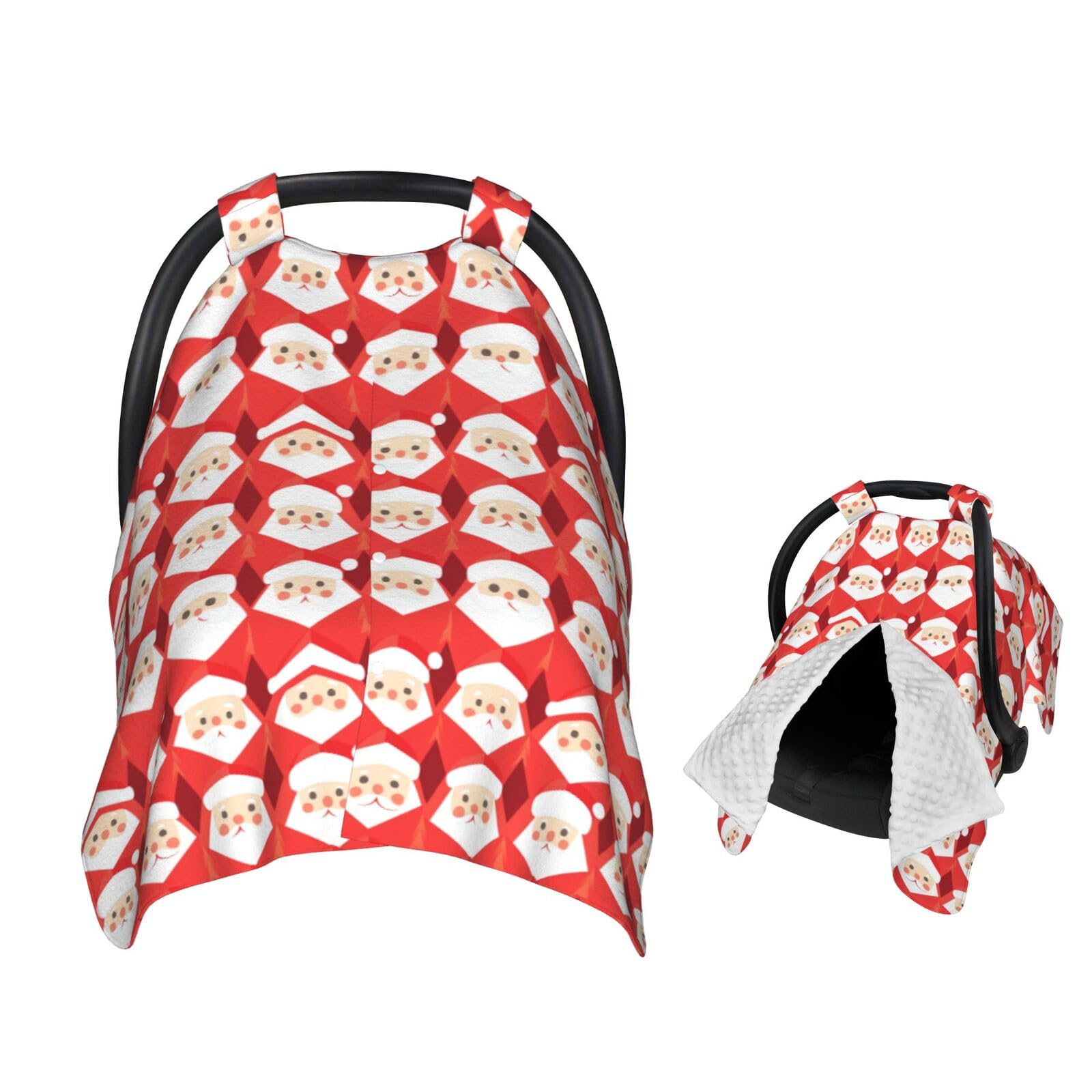 Muishi Cute Santa Claus Face Baby Car Seat Canopy Nursing Cover for Newborn Car Seat Breastfeeding Covers Blanket Newborn Shower