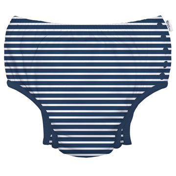 Green Sprouts Boys Snap Swim Diaper, Navy Stripe, 18 M