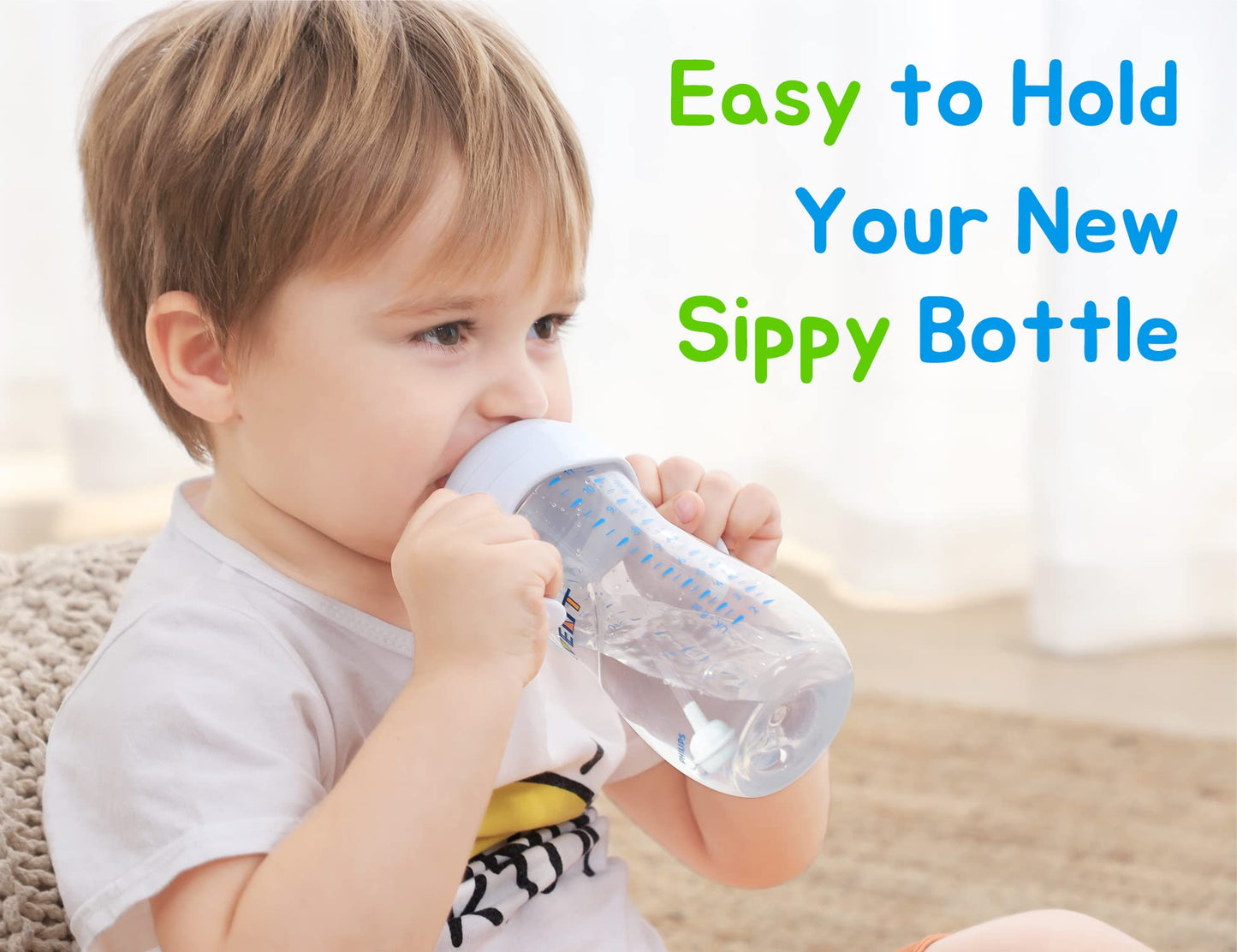 Sippy Cup Conversion Kit For Philips Avent Natural Baby Bottle, Transition Kit With Silicone Sippy Spout Nipple, Weighted Straw,