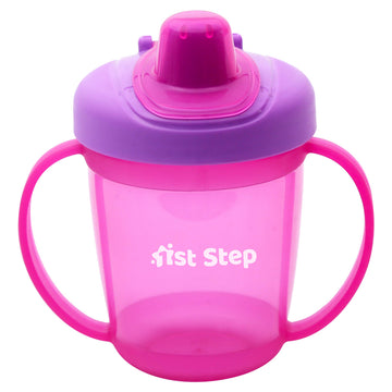 1St Step Bpa Free AntiSpill Hard Spout Baby Sipper Cup With Twin Handle & Cover  250Ml (Pink)