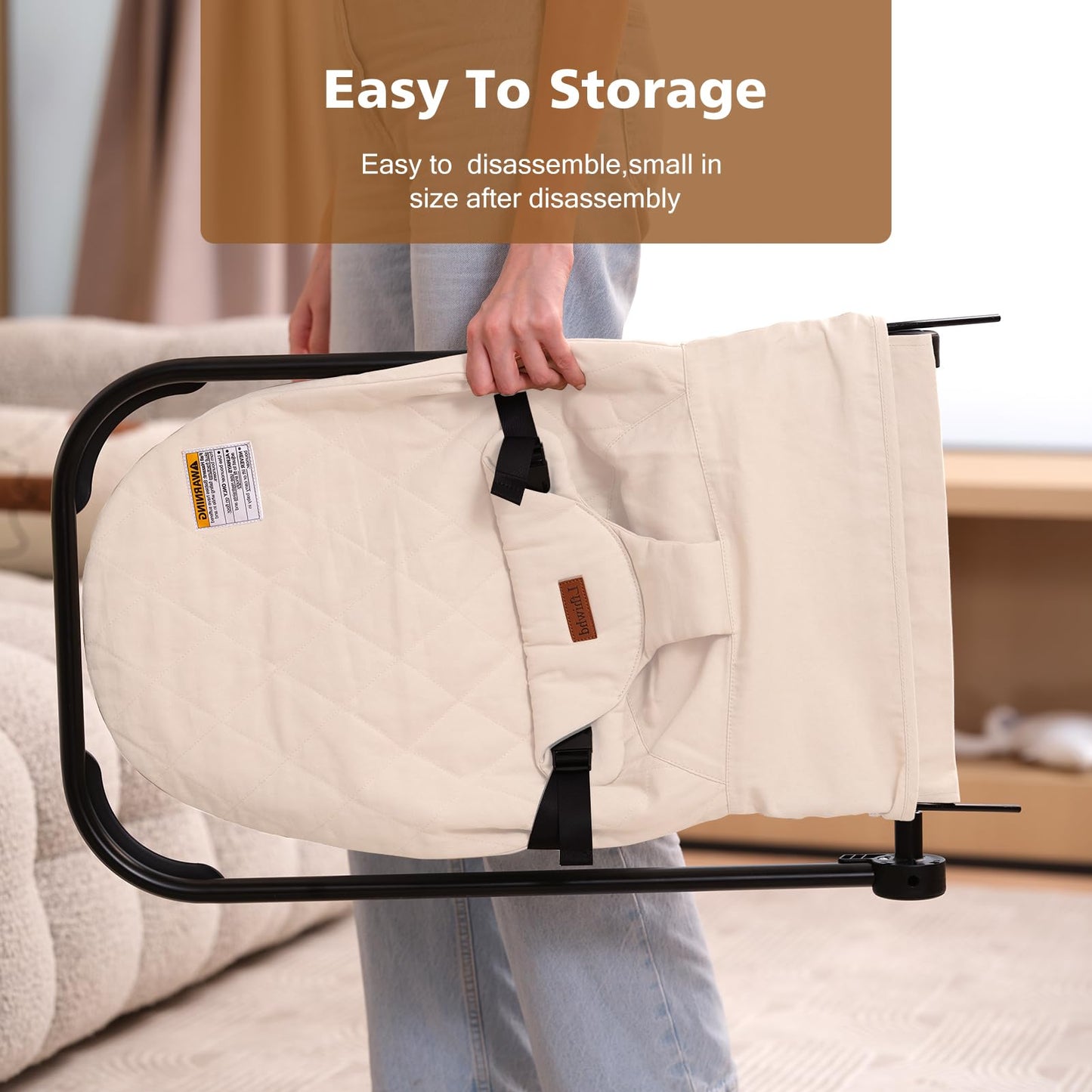 Lfhiwhd Baby Bouncer,Baby Bouncer Seat,Portable Infant Bouncer With 3-Point Safety Harness,Ergonomic Bouncy Seat, Newborns Bounc