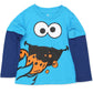 Sesame Street Elmo And Cookie Monster Boys T-Shirt For Infant And Toddlers - Blue Or Red