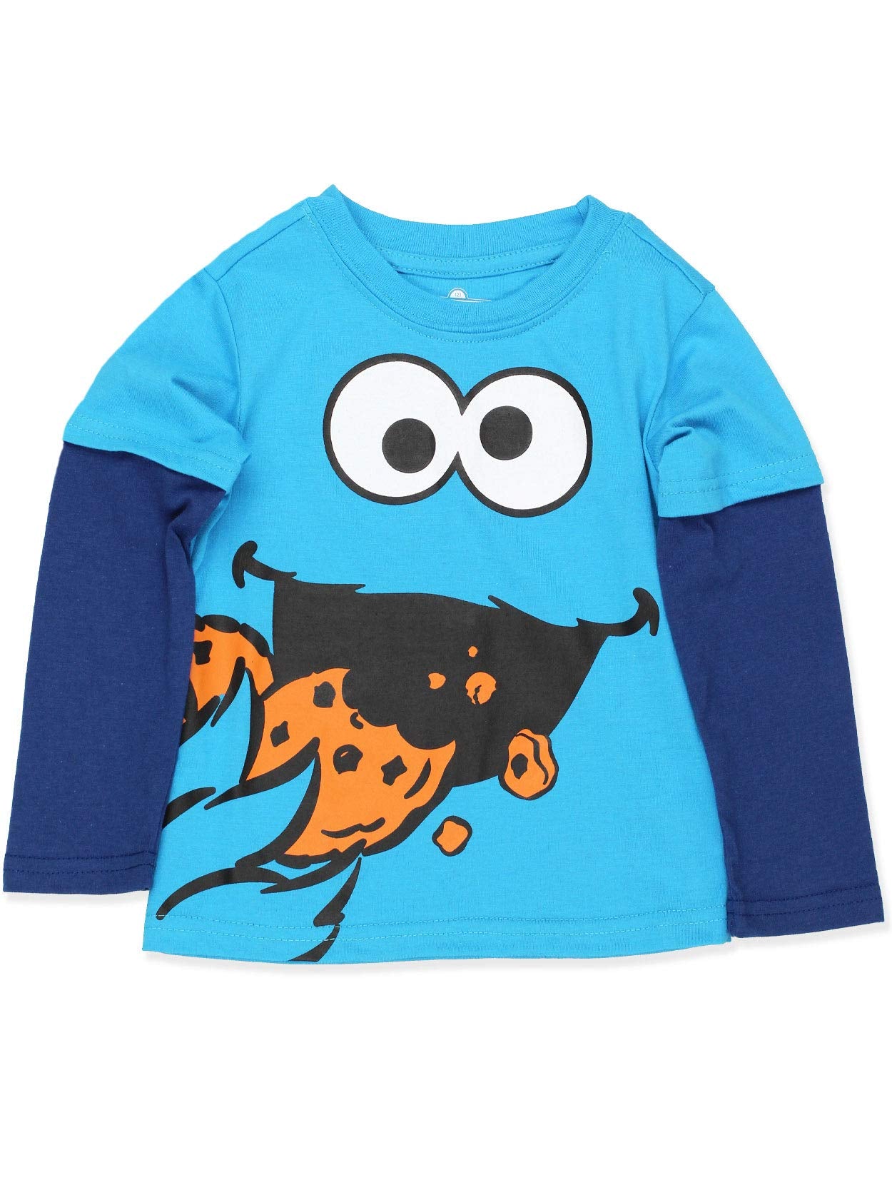 Sesame Street Elmo And Cookie Monster Boys T-Shirt For Infant And Toddlers - Blue Or Red