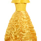 Relibeauty Little Girls Layered Princess Dress Costume With Accessories, Yellow, 6X/7