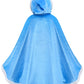 Party Chili Fur Princess Hooded Cape Cloaks Costume For Girls Dress Up Blue 4-5 Years(120Cm)