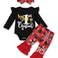 Perdeca My First Christmas Baby Girl Outfit My 1St Christmas Romper Merry Christmas Flare Pant Baby Girl Christmas Outfit