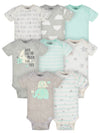 Gerber Baby 8-Pack Short Sleeve Onesies Bodysuits, Elephants, Newborn