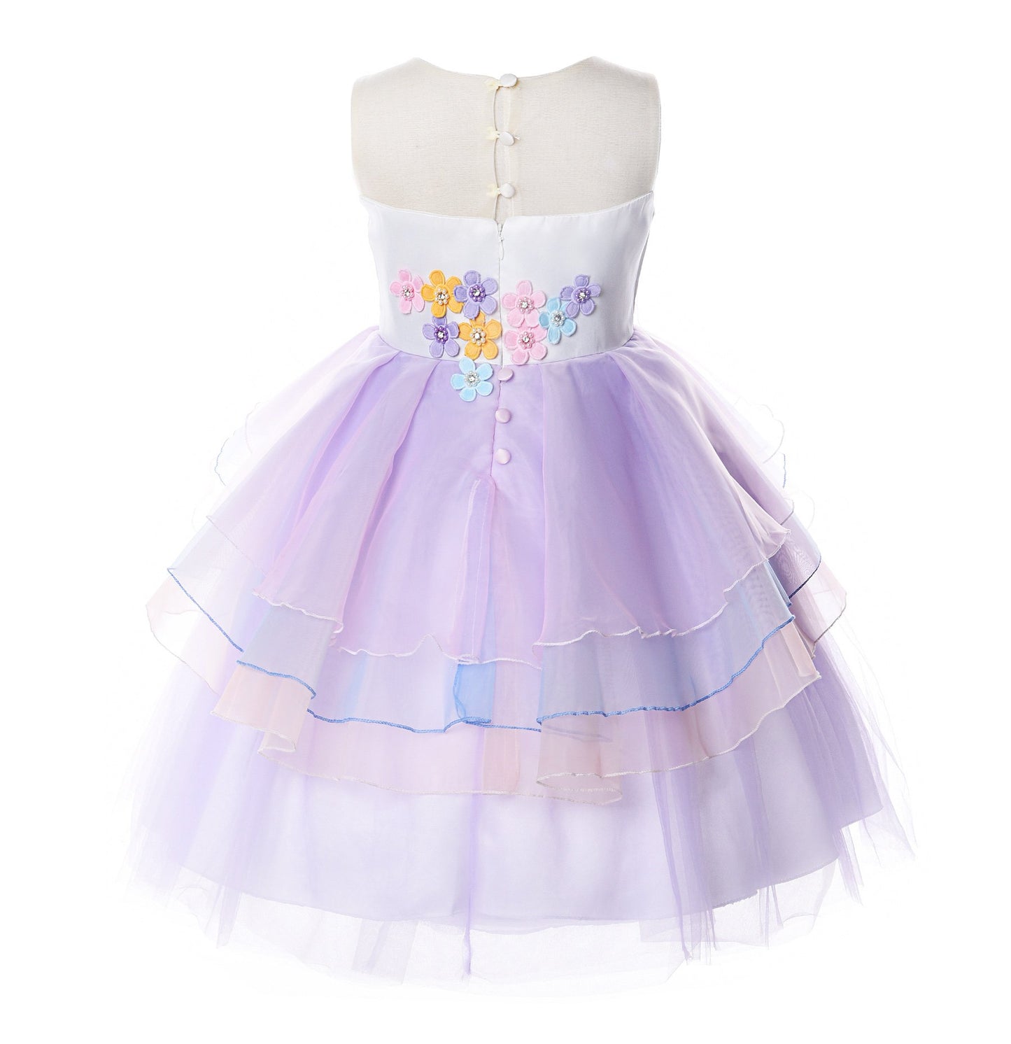 Jerrisapparel Flower Girls Unicorn Costume Pageant Princess Party Dress (8-9 Years, Purple)