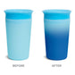 Munchkin Miracle 360 Sippy Cup For Toddlers, Color Changes With Cold Drinks, 9 Ounce, 2 Pack, Blue/Yellow
