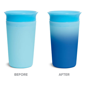 Munchkin Miracle 360 Sippy Cup For Toddlers, Color Changes With Cold Drinks, 9 Ounce, 2 Pack, Blue/Yellow