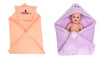 CTMKIDS Baby Wrap with Cap for Kids 74x74 cm  Peach & Single Baby Wrap with Cap for Kids 74x74 cm  Lavender