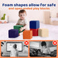 Foam Building Toys for Toddlers: 6Pcs Waterproof PU Leather Soft Foam Blocks - Colorful Large Stacking Blocks - Early Learning C