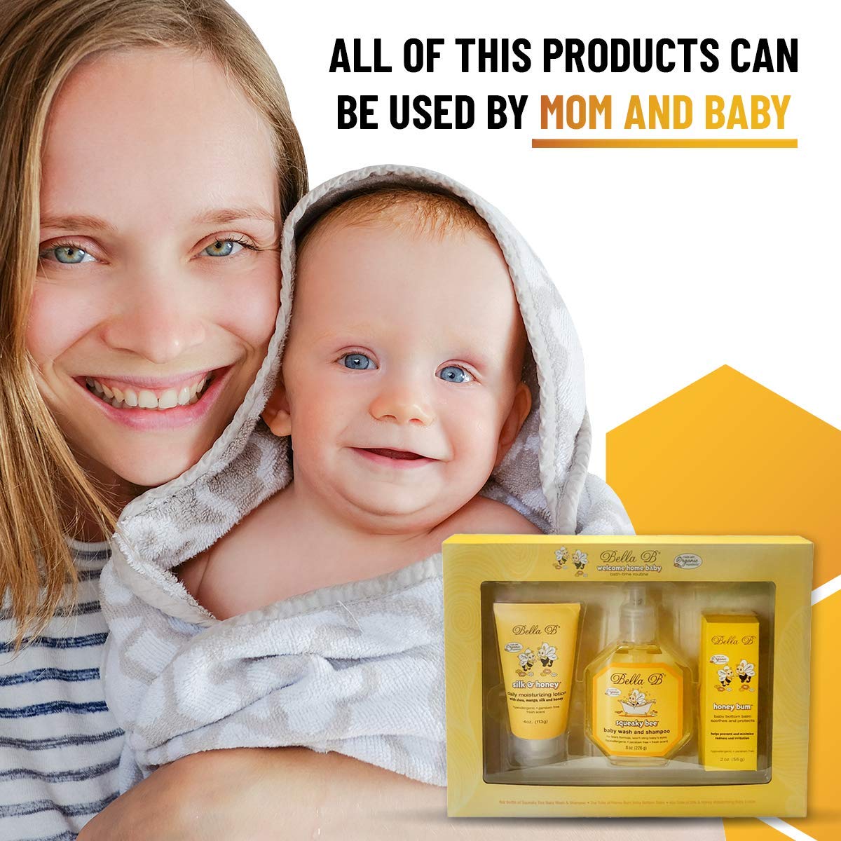 Bella B Baby Starter Set - Baby Shower Gifts - Gift Baskets Baby Grooming Kit - Baby Gift Basket - Baby Bath Kit - Baby Bath Soa