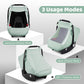 Muslin Car Seat Cover For Babies, Elstey Infant Carseat Canopy With Breathable Peep Window, Kick-Proof Baby Car Seat Covers For