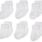 Jefferies Socks Baby Boys Newborn Turn Cuff Bootie 6 Pair Pack Infant And Toddler Socks, White, 3-12 Months Us