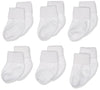 Jefferies Socks Baby Boys Newborn Turn Cuff Bootie 6 Pair Pack Infant And Toddler Socks, White, 3-12 Months Us