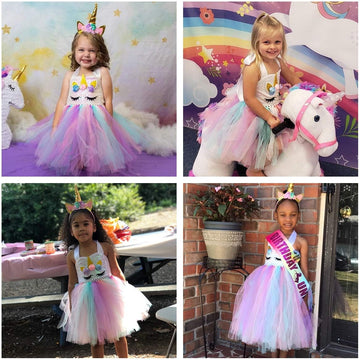 Tutu Dreams Unicorn Dresses For Girls Size 10 Big Girl Unicorn Dress Up Costumes Flower Rainbow Easter Party (Sequin Unicorn, 9-
