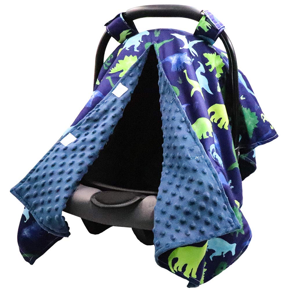 Tanofar Car Seat Cover Baby, Carseat Covers Baby Boy Girl, Peekaboo Opening Infant Car Seat Cover For Winter, Warm & Cozy, Blue