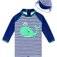 3-6 Months Swimsuit Boys Whale Sunsuits One Piece Swimwear With Sun Hat Upf 50+ Sun Protection Bathing Suits