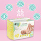 Vesta Baby Disposable Changing Pads (65 Pack) - Soft Absorbent Leak Proof Pee Mats - White Portable Diaper Change Underpads For