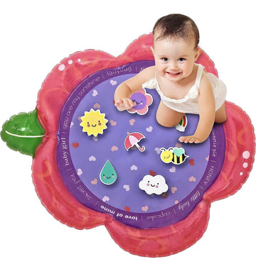 Lala Lou Kids Tummy Time Mat, Premium Xl Inflatable Water Tummy Time Play Mat With Sensory Stimulation Toys Promoting Motor Skil
