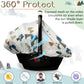 Baby Car Seat Cover, Adventure Mountains Carseat Canopy For Babies, Infant Carseat Cover, Summer Cozy Net Cover, Universal Fit,