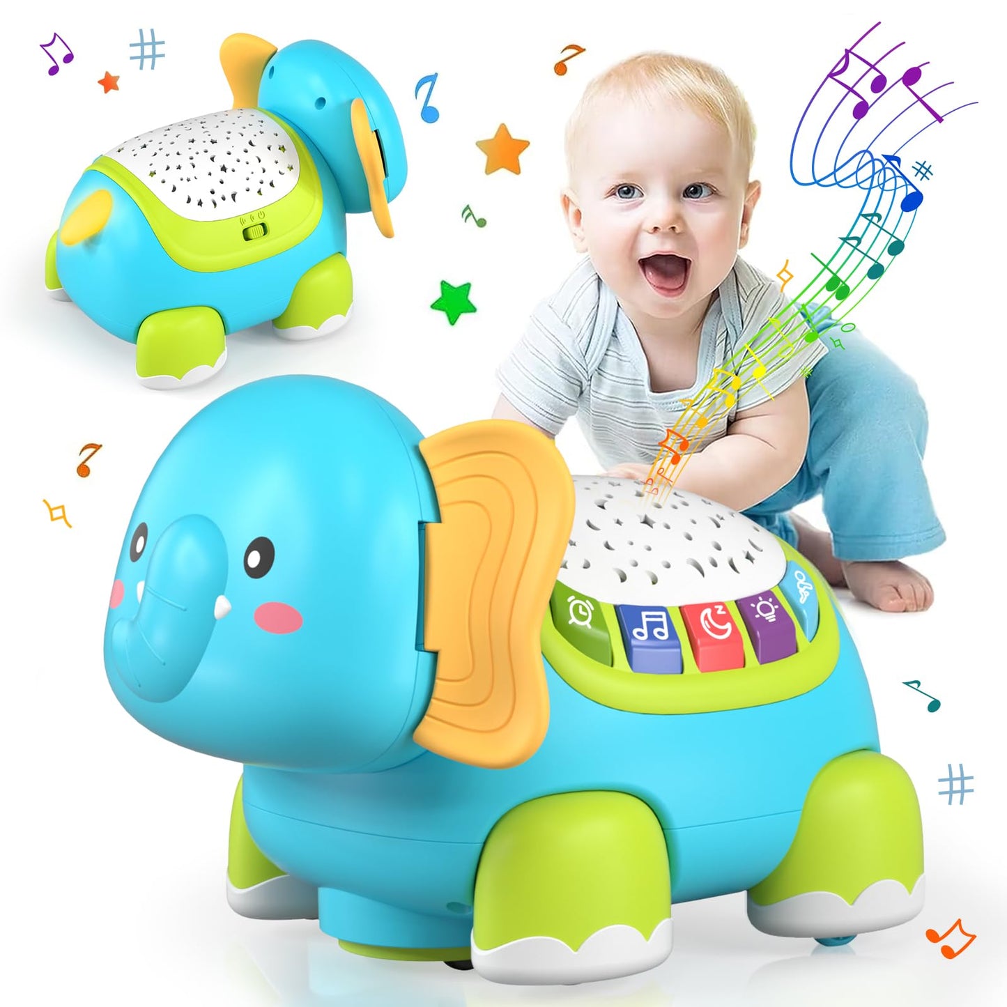 Lehoo Castle Baby Crawling Toys 6-12 Months, Musical Moving Toys for Boys & Girls, 0-6 Months Montessori Infant Toys, Gifts for 