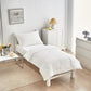 4 Pieces Tufted Toddler Bedding Set Solid White Jacquard Tufts, Soft And Embroidery Shabby Chic Boho Bohemian Design For Baby Bo