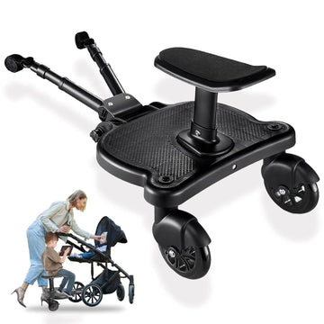 Universal Stroller Board with Detachable Seat - 2 in 1 Sit and Stand Stroller Standing Board for Most Brands of Strollers Holds 