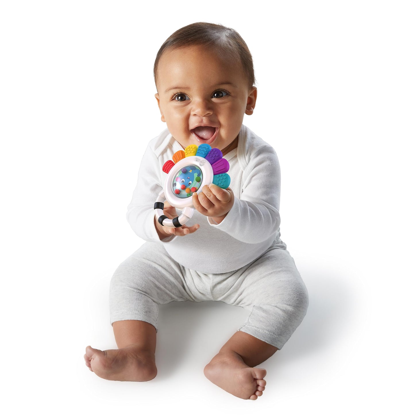 Baby Einstein Outstanding Opus The Octopus Sensory Rattle & Teether Multi-Use Toy, BPA Free & Chillable, 3 Months & up, Multicol