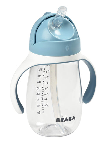 Beaba Straw Sippy Cup, Toddler Baby Straw Cup With Removable Handles, Leak And Spill Proof, Bpa Phthalate Free, 8+ Months, 10 Oz