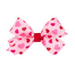 Wee Ones Girls' Valentines Day Grosgrain Hair Bow On Weestay No-Slip Clip, Valentine Heart Print, Mini, Pearl Pink