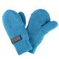 Clips N Grips Infant Baby Toddler Knitted Fleece Lined Mittens (Small (4-12 Months), Teal Blue)